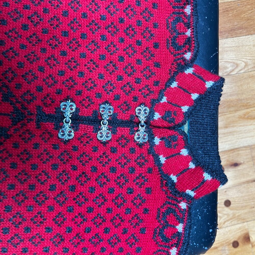 Dale Of Norway Haukeli Pullover Sweater Faire Isle Nordic 100% Wool Red Small - Picture 13 of 15